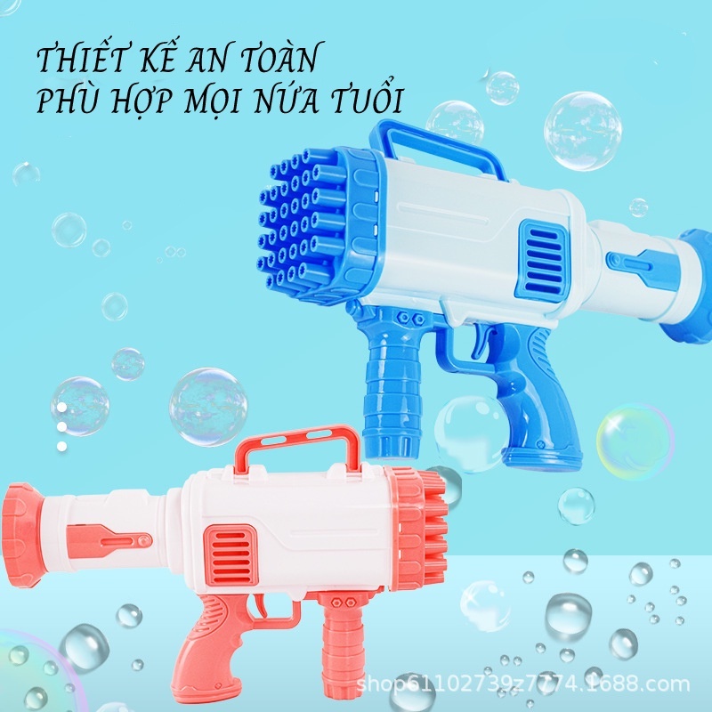 Súng bắn bong bóng cỡ lớn 32 lòng , chất liệu ABS an toàn có tặng kèm xà phòng.