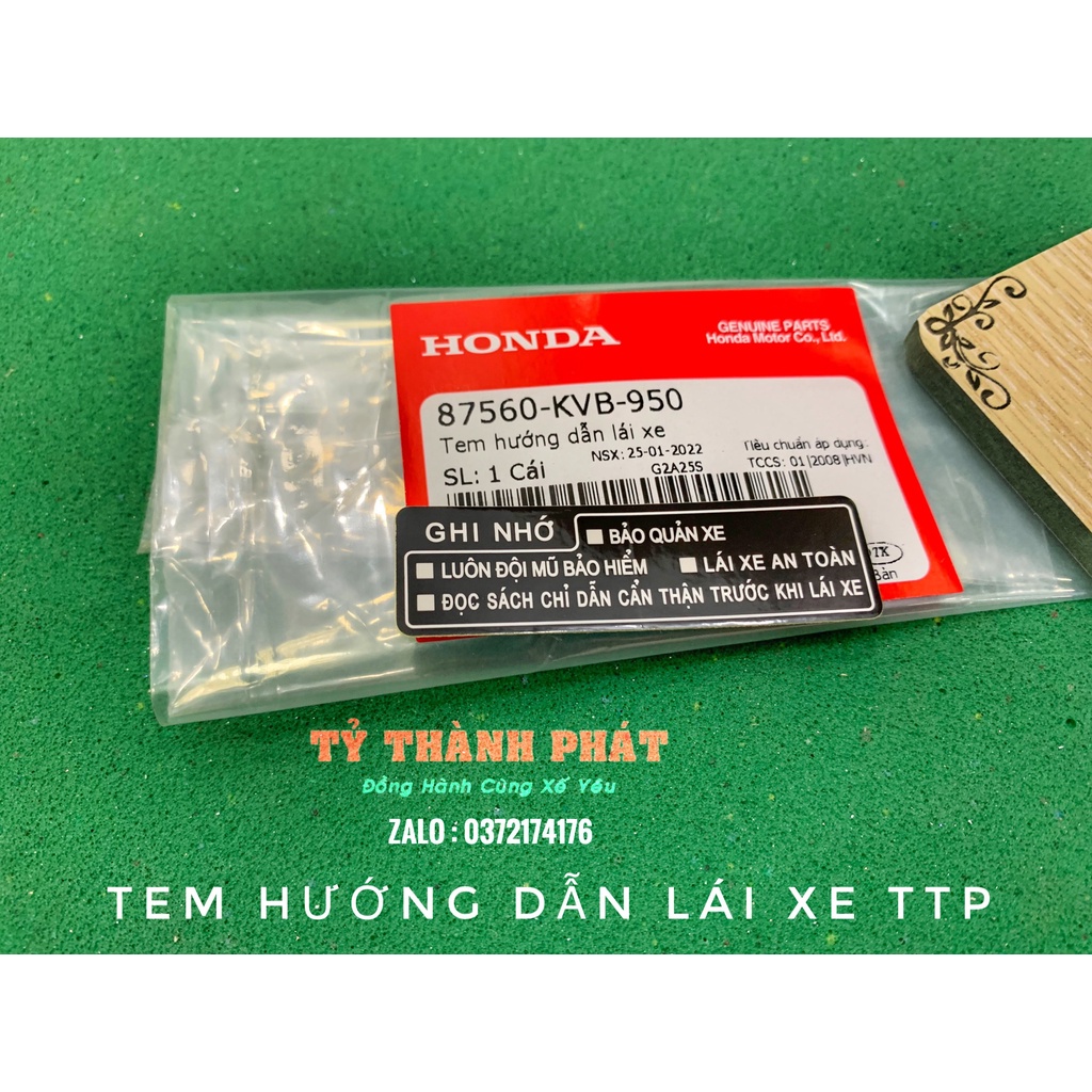 Tem Hướng Dẫn Lái Xe zin honda