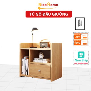 Tủ đầu giường 3 ngăn bằng gỗ tiện dụng, kệ để đồ đa năng chịu nước chống mọt