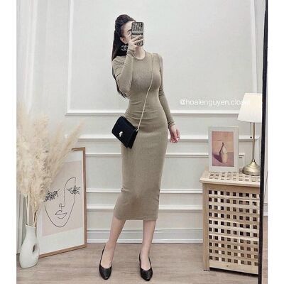 Váy len tăm body thêu tay hottrend