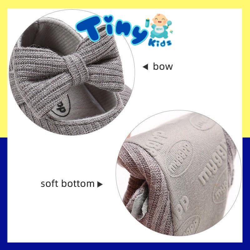 Giày Tập Đi Cho Bé Gái Có Đế Chống Trượt Đính Nơ Xinh Xắn Hàng Đẹp Loại 1 - Tiny Kids