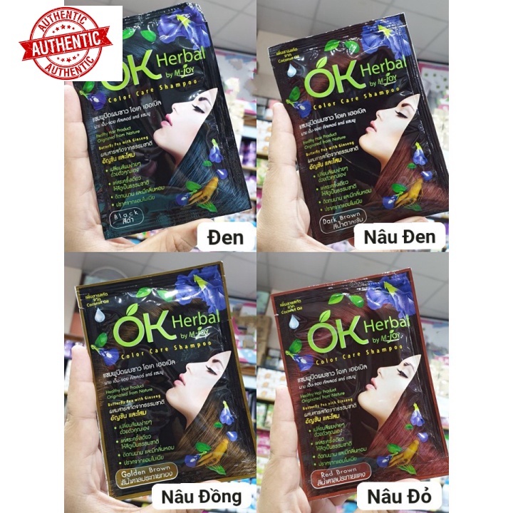 Dầu Gội Nhuộm Tóc OK Herbal by M-Joy 30ml - Thái Lan