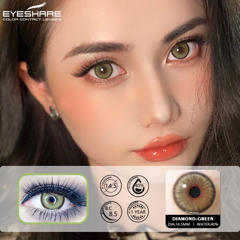 [Hàng mới về] Set 2 Kính Áp Tròng Có Màu Eyeshare Series Đeo Hàng Ngày Long Lanh Mềm Mại Sử Dụng Trong Một Năm