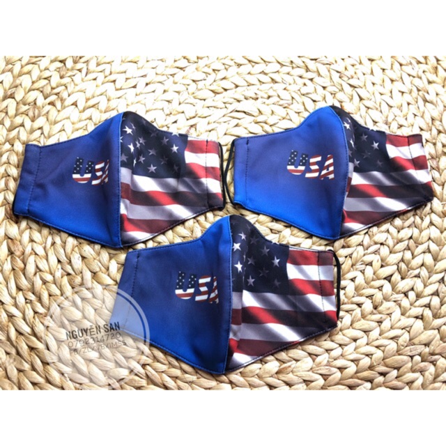 Khẩu trang vải 2 lớp in 3D người lớn phôm to