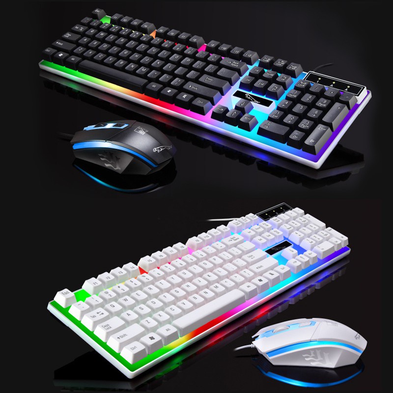 Bộ bàn phím kèm chuột máy tính - bàn phím Giả Cơ Con Báo G21 PRO 2021 Có LED 7 Màu Ấn Tượng