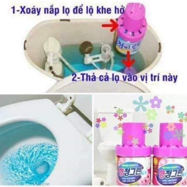 Bộ 2 Chai Thả Bồn Cầu Khử Khuẩn Hương Hoa Oải Hương Hàn Quốc Cao Cấp