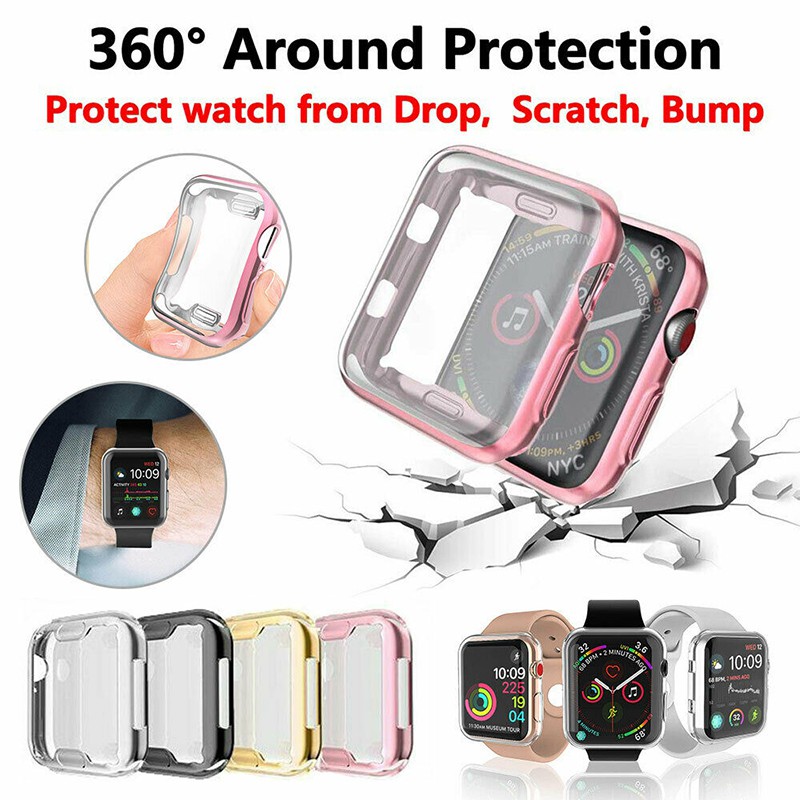 Miếng dán bảo vệ toàn màn hình bằng TPU mỏng cho đồng hồ Apple Watch 42mm 38mm 40mm 44mm series 6 SE 5 4 3 2 1