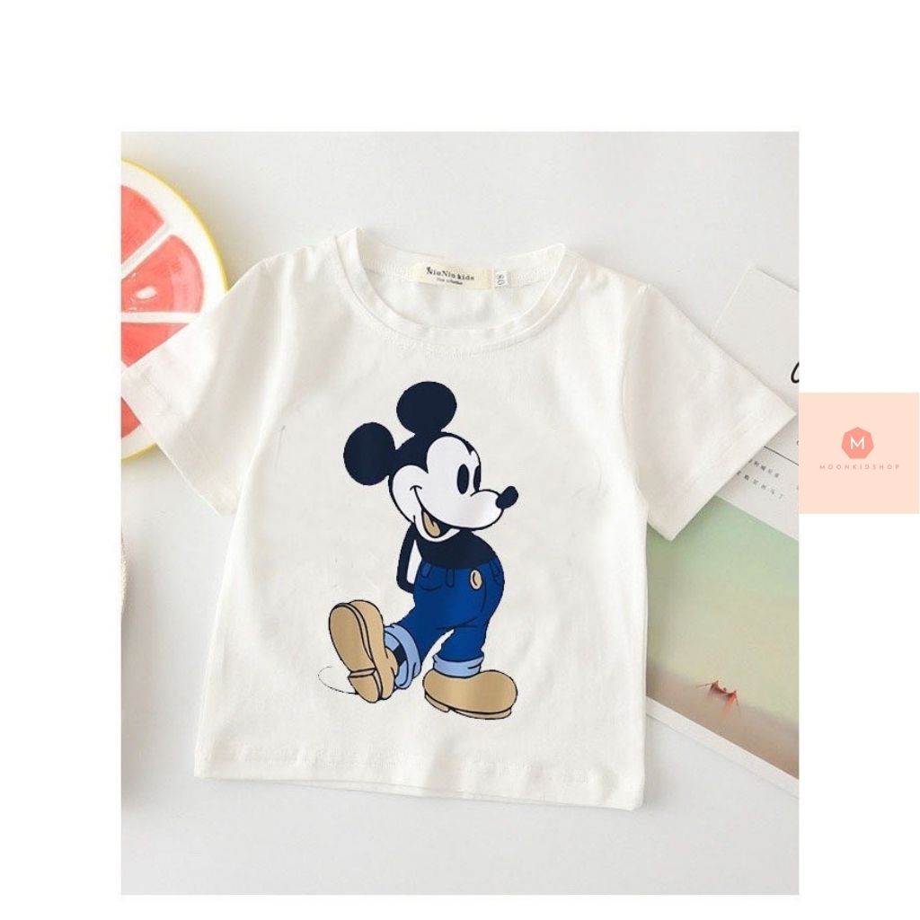 Áo Thun Mickey Cho Bé️Cotton 100%áo thun trơn cho bé trai,áo thun trẻ em,áo kiểu bé trai,áo thun bé gái 6-18