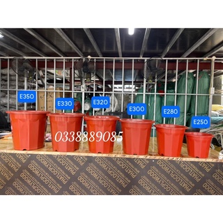 10 chậu nhựa trồng cây, chậu ươm cây màu nâu e250, e280, e300, e320, e350 - hàng công ty dày đẹp.