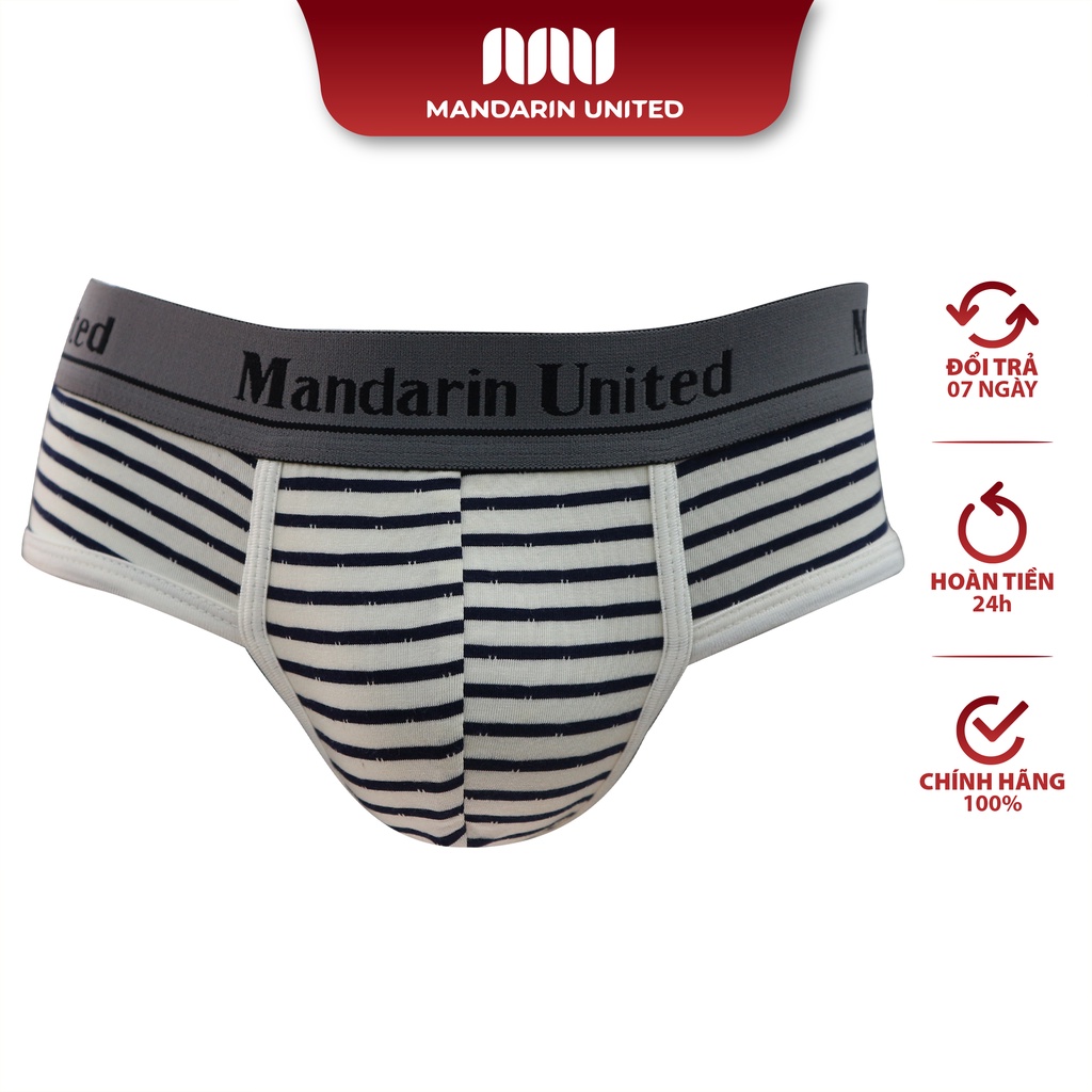 Quần lót nam MANDARIN UNITED sịp tam giác kẻ chất liệu cotton thấm hút tuyệt đối - 0221