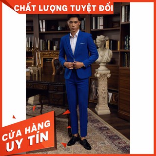 Bộ Vest Nam Xanh Cô Ban ️⛳𝗙𝗥𝗘𝗘𝗦𝗛𝗜𝗣️⛳ Vest Nam Hàn Quốc Công Sở Sale 70% - Galio Shop