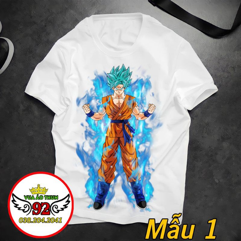 Áo Songoku Super Saiyan Blue - in thấm vào sợi vải, hình in sắc nét, không bong tróc, không phai khi giặt, nhiều mẫu