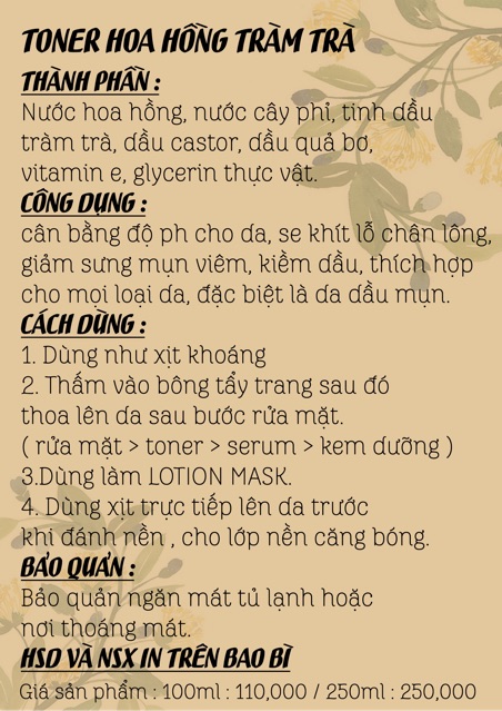 TONER HOA HỒNG TRÀM TRÀ HANDMADE QK | BigBuy360 - bigbuy360.vn