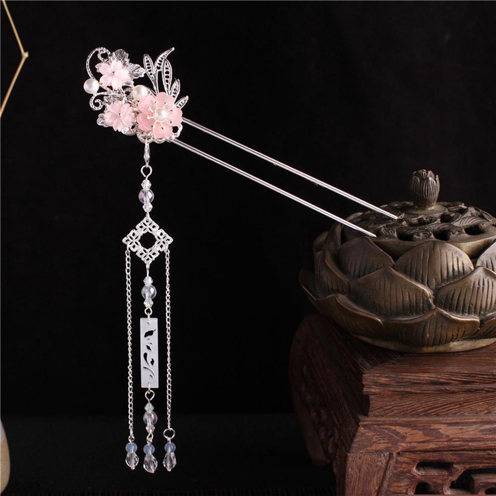 Trâm Cài Tóc Cô Dâu Đính Hoa Phong Cách Trung Hoa Cổ Điển Thời Trang DANILO|Phụ Kiện Cài Tóc Phong Cách Hanfu Độc Đáo