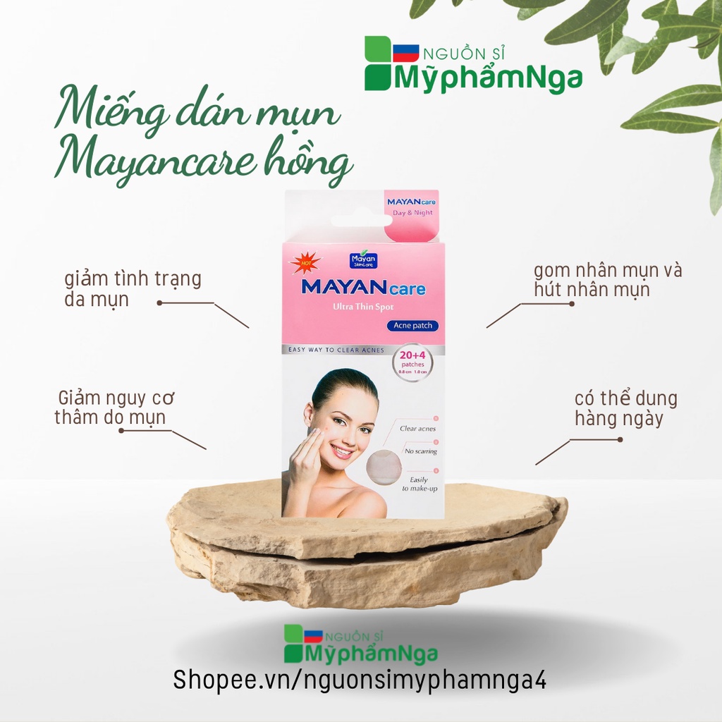 Miếng dán mụn Mayancare hồng 24 Miếng