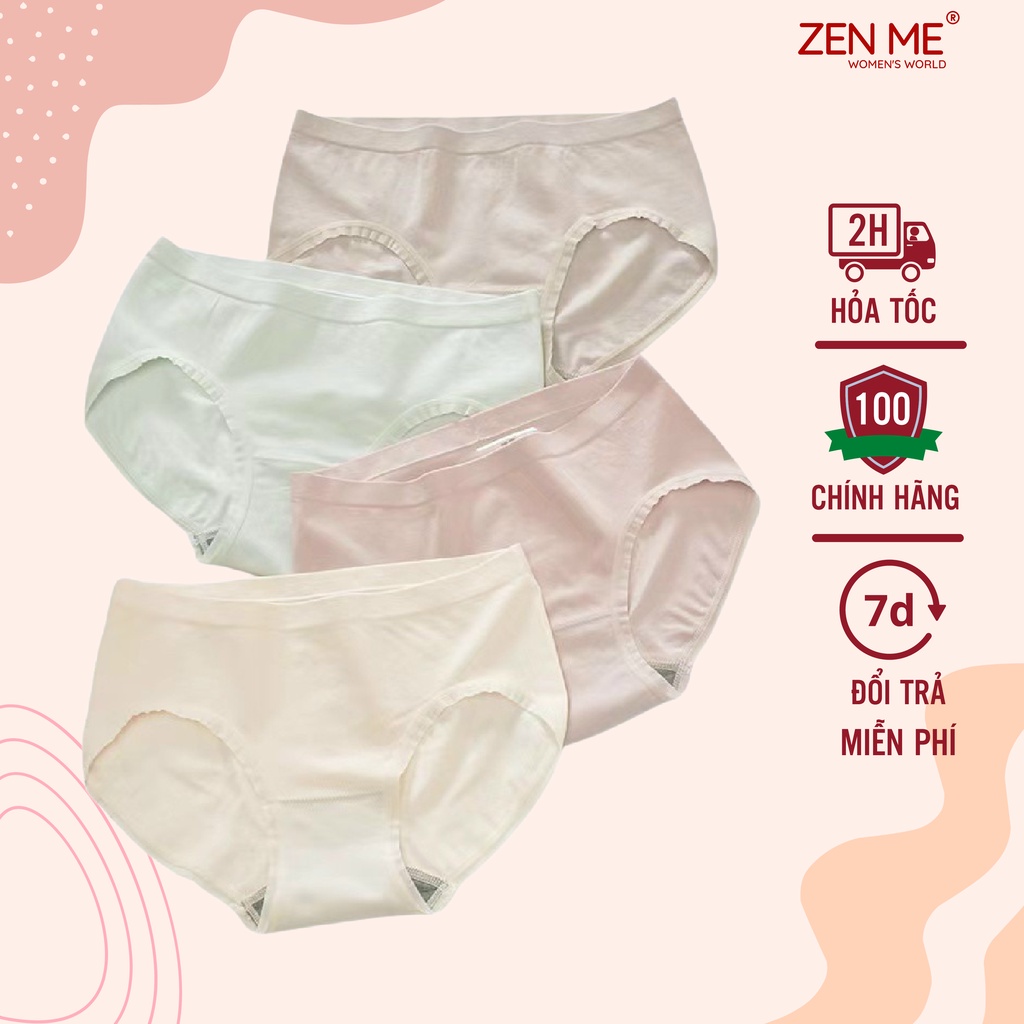 Quần Lót Nữ Zen Me Chất Liệu Cotton Mềm Mại Kháng Khuẩn Thoáng Mát Tông Màu Pastel