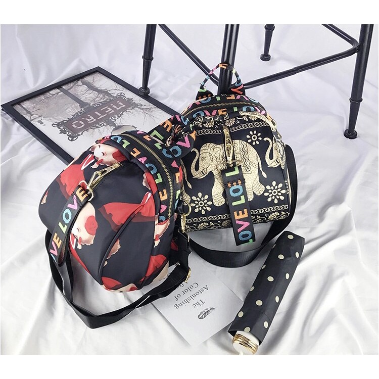 Ba Lô Vải Oxford Nhỏ Đơn Giản Màu Tương Phản Chống Thấm Nước Phong Cách Mới Phổ Biến Cho Nữ