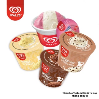 (HỎA TỐC) KEM LY WALL'S THÁI HŨ 46G SOCOLA / VANI / DÂU / CHOCOCHIPS