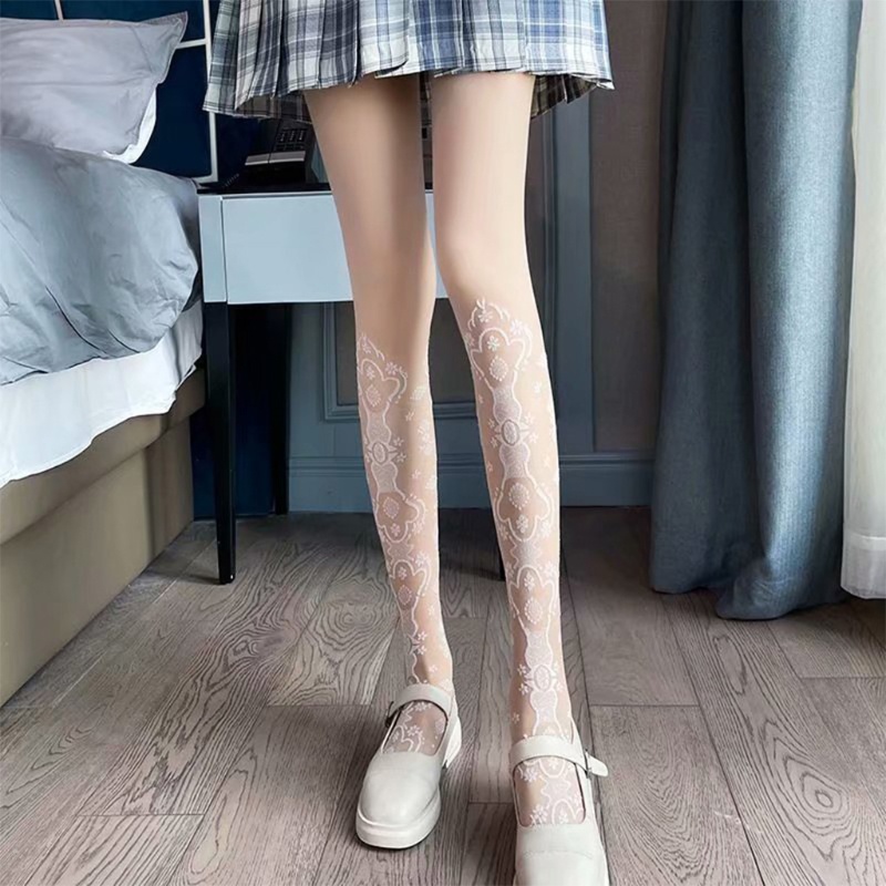 Tất Chân Xuyên Thấu Cao Qua Gối Phong Cách Lolita Gợi Cảm Dành Cho Nữ