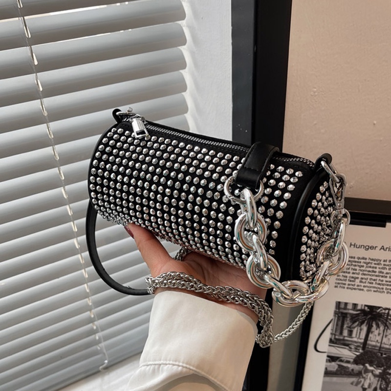 Ielgy Túi Nhỏ Thiết Kế Kiểu Pháp Đính Kim Cương Sáng Bóng Cho Nữ