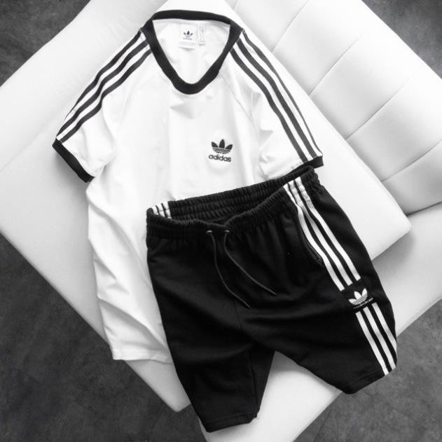 Bộ quần áo thể thao nam thun cao cấp, bộ adidas nam mùa hè năng động  ྇