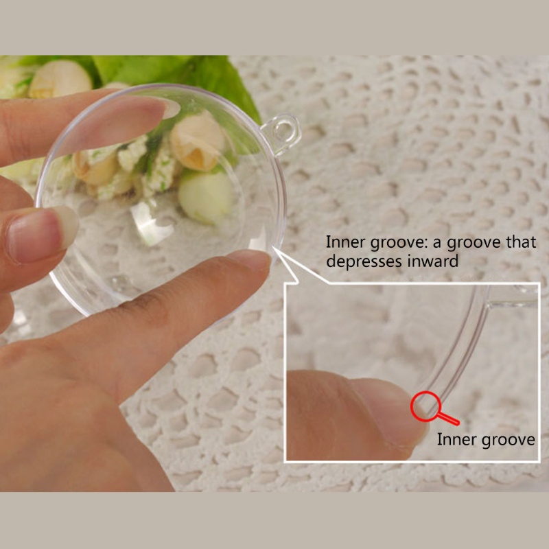 Set 5 Trái Châu Bằng Nhựa Trong Suốt Kích Thước 4 / 5 / 6 / 7 / 8 / 9 / 10cm Trang Trí Cây Thông Noel