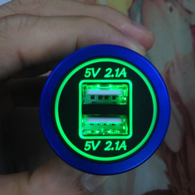 Nama Cục Sạc Chuyển Đổi 12V 24V Sang 5V 2 1A Hai Cổng USB Cho Xe Hơi Xe Tải