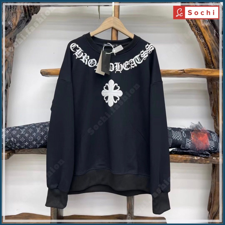 Áo thu đông cổ tròn, áo thu đông giữ nhiệt Sochi chất nỉ mềm mịn in CH mã SW.811