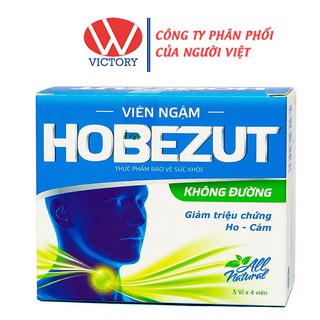 Viên ngậm Hobezut Không đường - Giảm ho, ngứa họng, đau rát họng - Hộp 20 viên – VictoryPharmacy