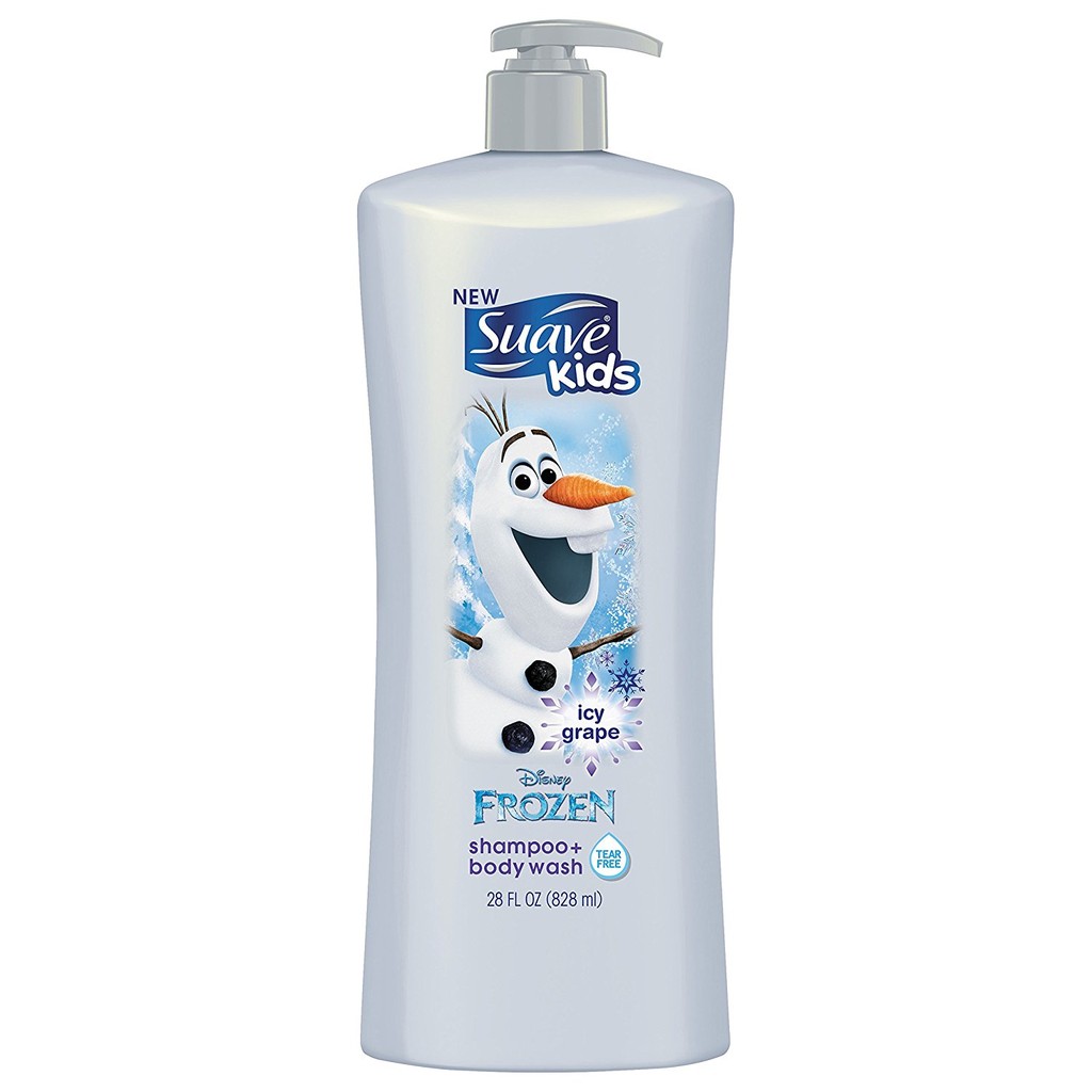 Dầu gội & sữa tắm 2 trong 1 hương nho cho trẻ em Suave Kids Body Wash and Shampoo, Disney Frozen Olaf Icy Grape (Mỹ)