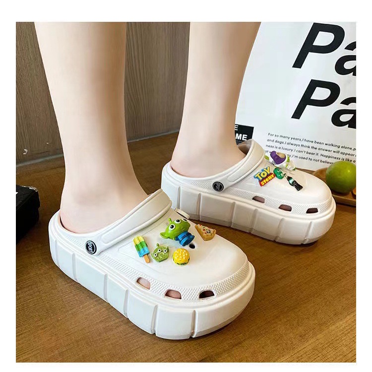 Dép bánh mì Cross nữ đế 5cm siêu nhẹ kèm Sticker dễ thương - dép nữ hot trend 2022