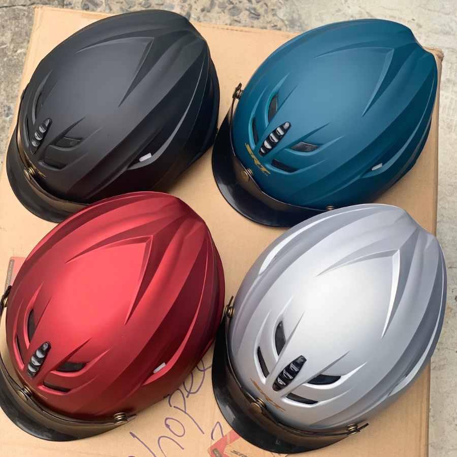 Mũ bảo hiểm nửa đầu SRT 760T Đỏ đô thiết kế thể thao, chất liệu nhựa ABS siêu bền