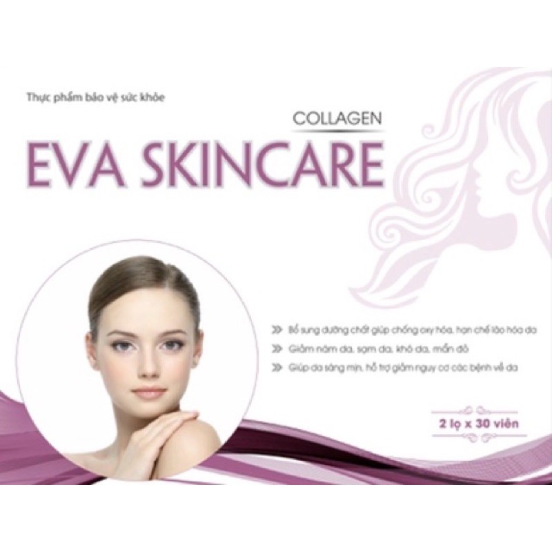 VIÊN UỐNG TRẮNG ĐẸP DA EVA SKIN( hộp 2 lọ/lọ 30v)