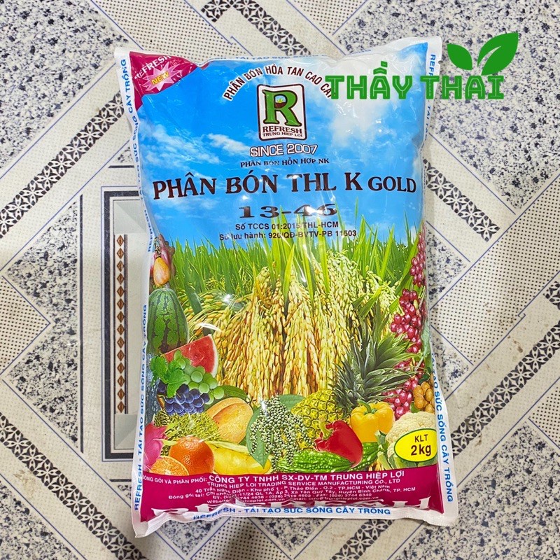 Kali trắng KNO3 THL [CHÍNH HÃNG] Phân Bón Hòa Tan Cao Cấp THL K Gold  (13 - 46 ) Gói 2kg Multi K Gold-Kích thích ra hoa