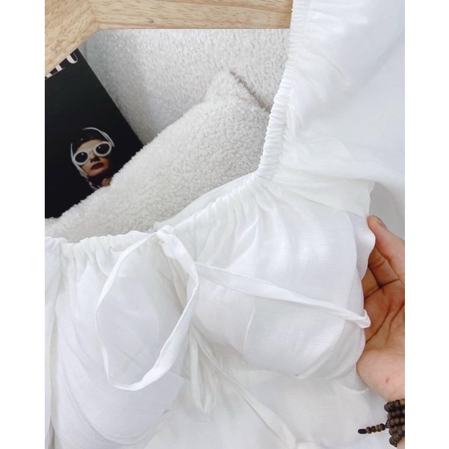 Đầm xô hoa chìm tay bo,phom baby doll xinh lắm nè