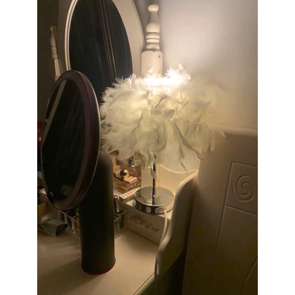 Đèn Ngủ Lông Vũ - Đèn Ngủ Để Bàn Trang Trí Sang Trọng - Ảnh Thật - NHÀ SHY HOMEDECOR