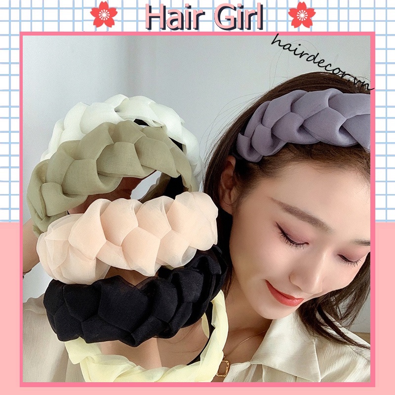 Băng đô cài tóc vải lưới thiết kế phong cách Hàn Quốc cho nữ