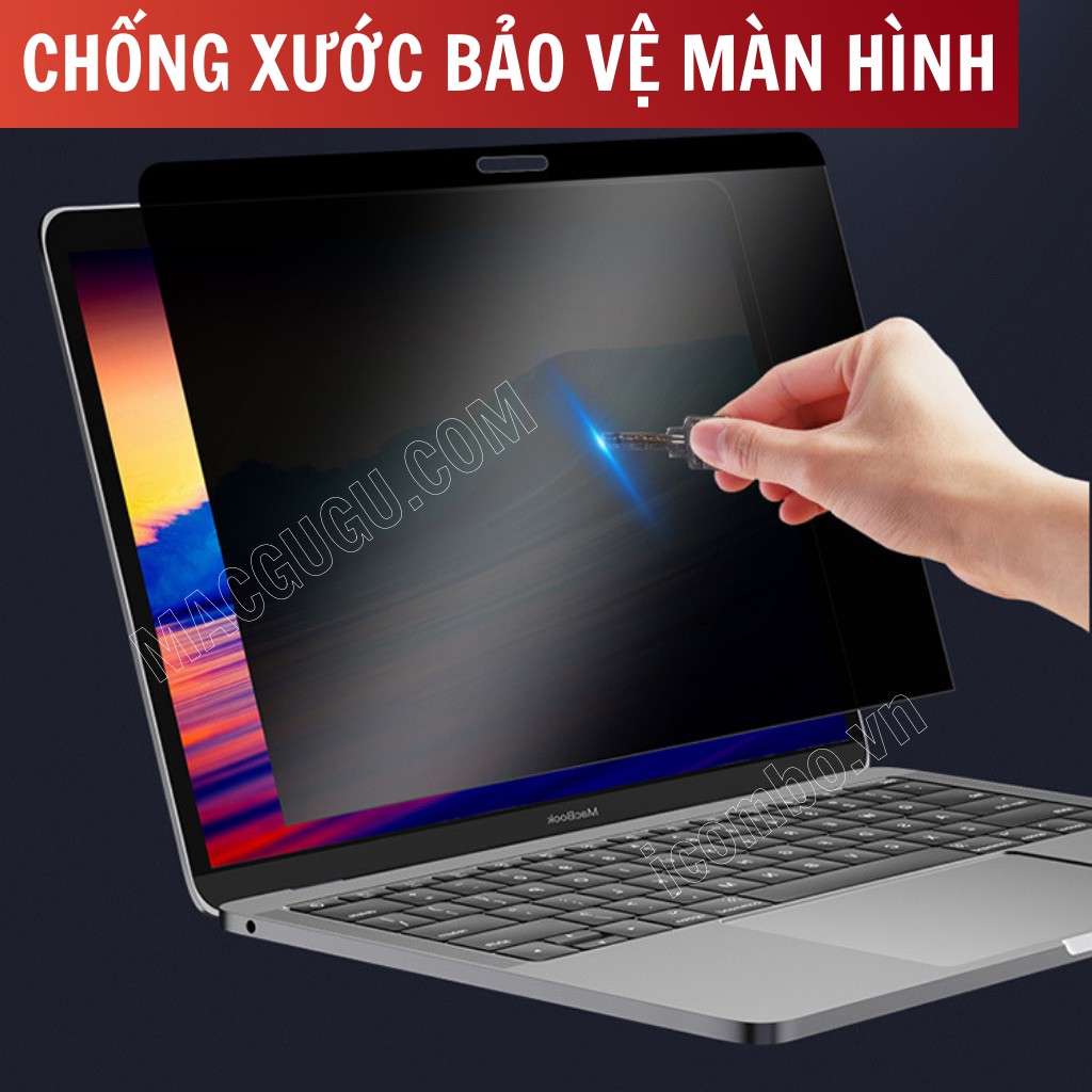 Dán màn hình chống nhìn trộm macbook-dán từ tính không dính keo. Dán màn hình tháo lắp cao cấp