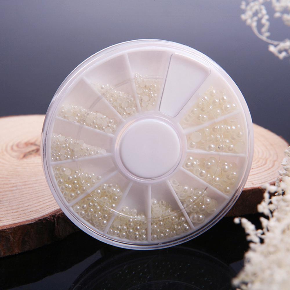 [Hàng mới về] Phụ kiện trang trí móng tay 3d có hộp đựng hình bánh xe