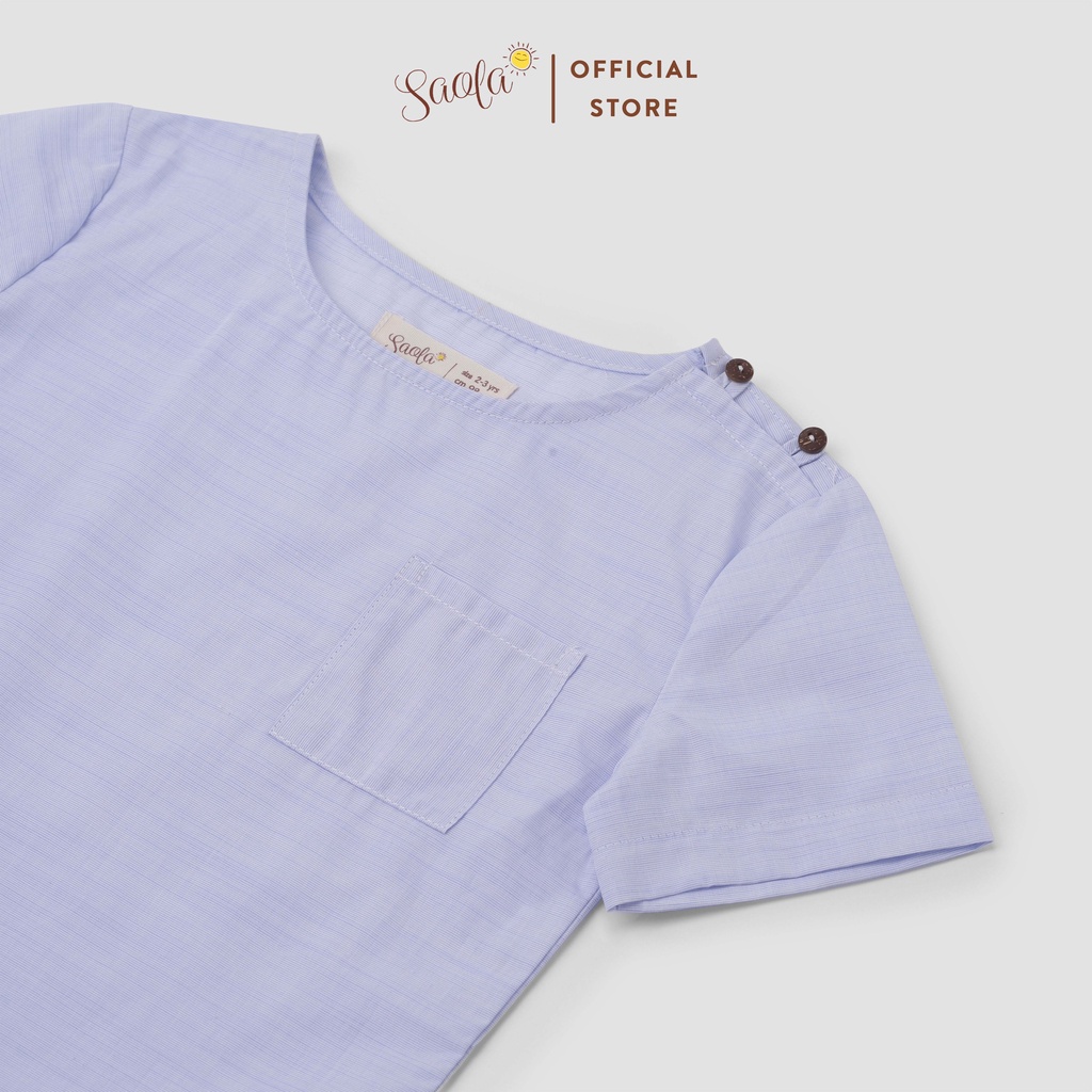 Áo Cổ Tròn Tay Ngắn Dễ Thương Thoáng Mát Mặc Nhà Cho Bé - FELIX TOP - TOC001 - TOC002 - SAOLA KIDS CLOTHING - 2 Màu