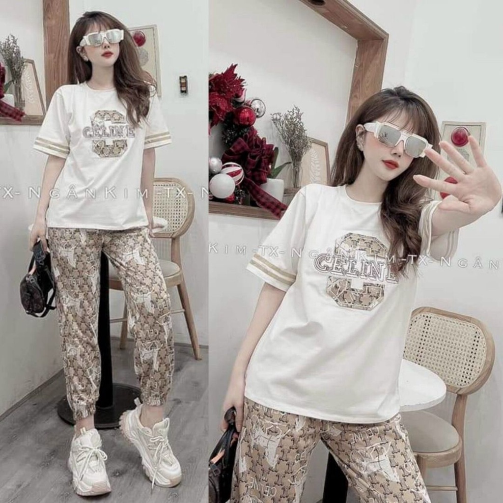 Đồ bộ thể thao nữ CIBIMODE Set bộ nữ quần dài bigsize đi chơi biển thun cotton form rộng co giãn kiểu đẹp 4 size