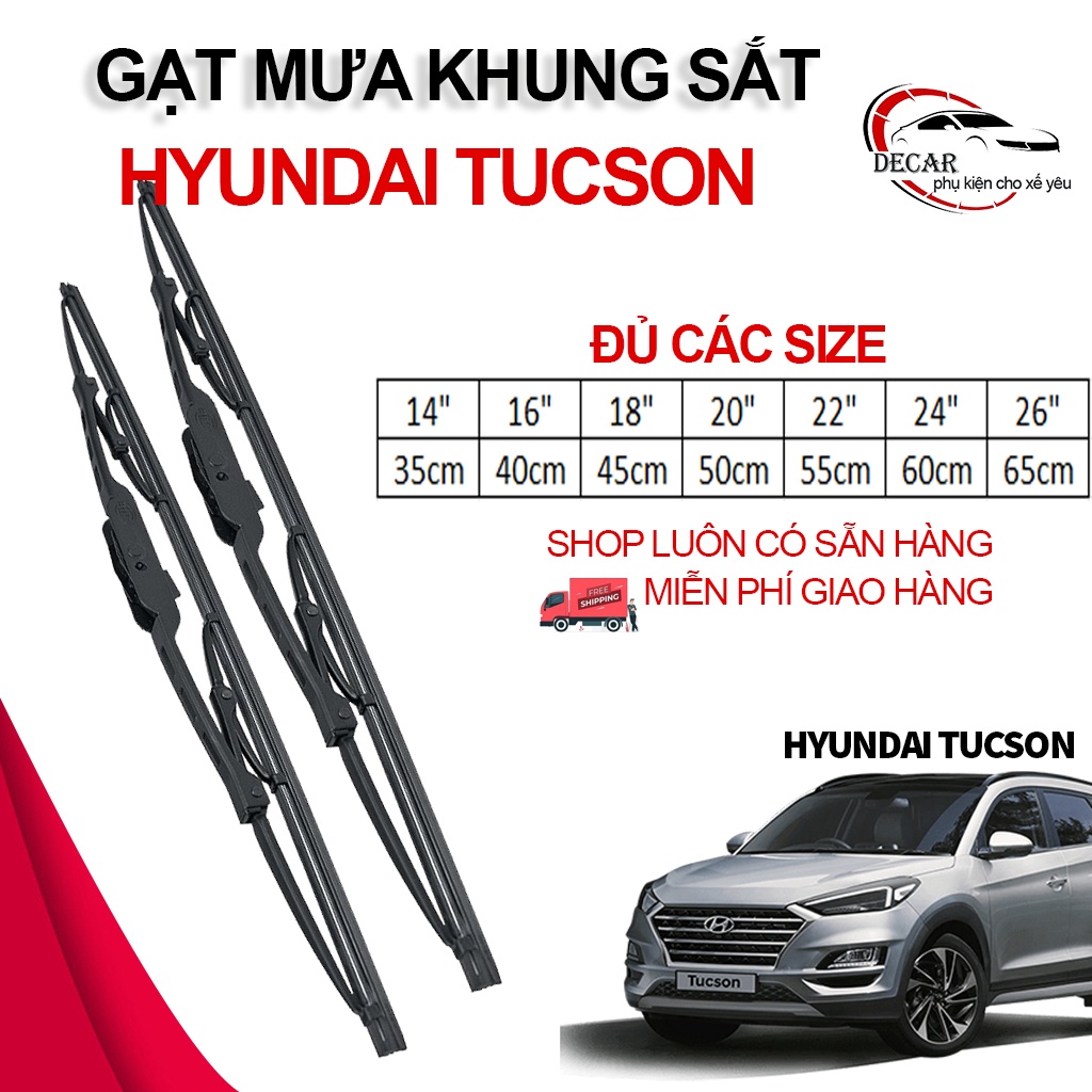 [HYUNDAI TUCSON] 1 Cặp cần gạt mưa khung xương, thanh gạt nước mưa gạt nước kính ô Hyundai Tucson