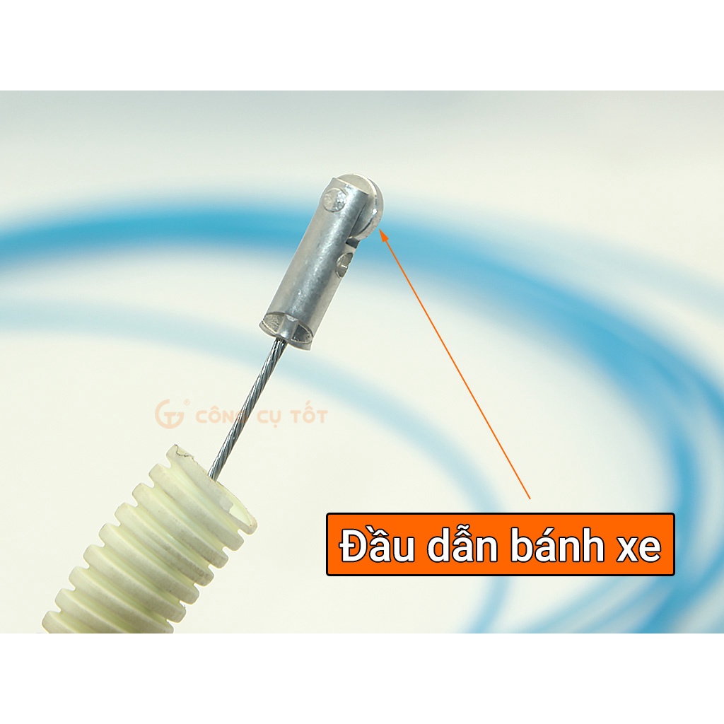 Dây mồi luồn ống lõi thép 1.2 ly vỏ xanh đầu bánh xe