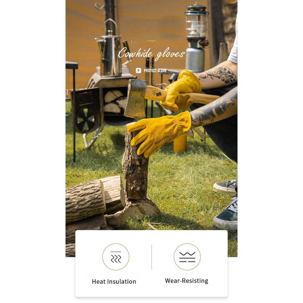Găng tay da bò chống mòn, cách nhiệt phong cách Vintage NatureHike NH20FS041