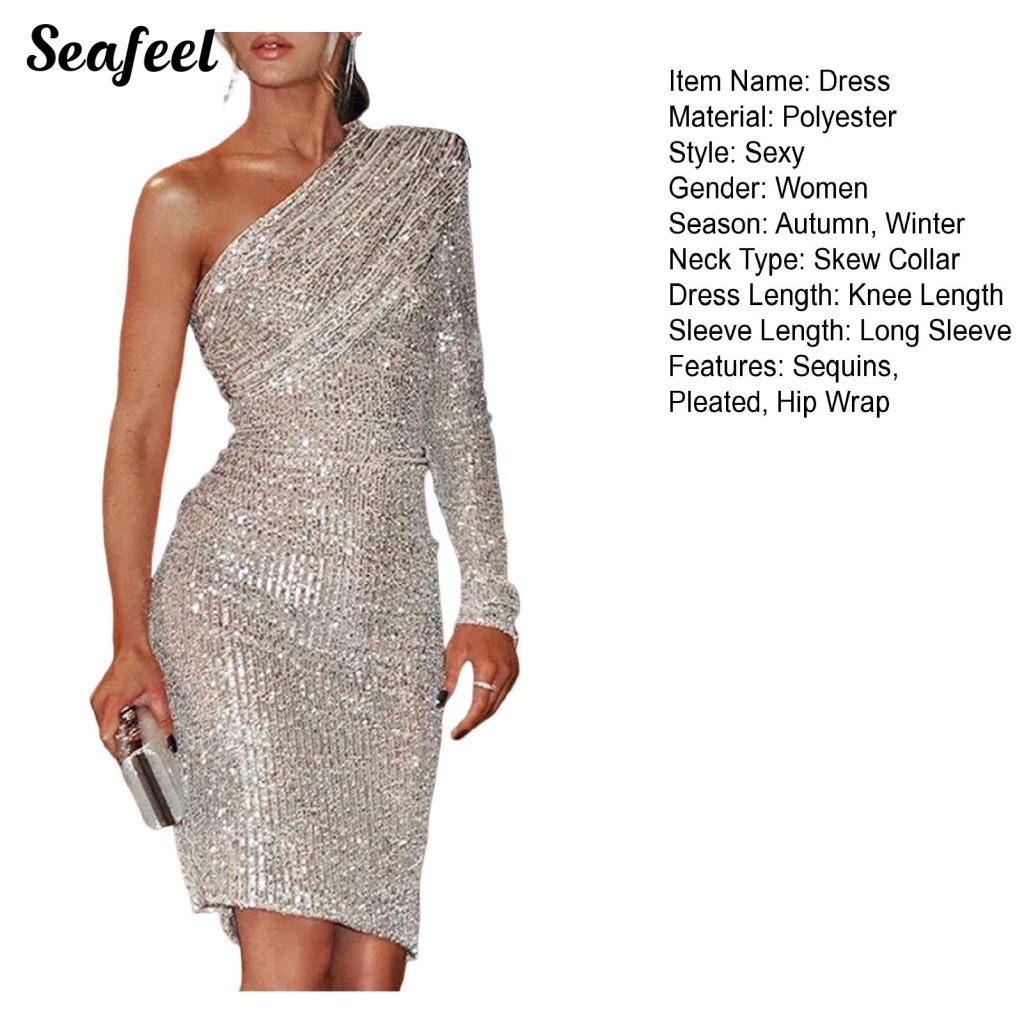Sf_đầm Bút Chì Trang Trí Sequin