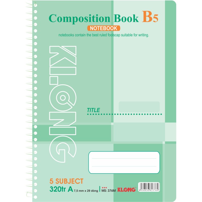 Sổ lò xo đơn B5 - 320 trangm KLONG MS: 376
