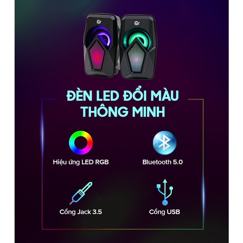 Loa vi tính B Y BD-110, USB hiệu ứng LED RGB bảo hành 12 tháng.