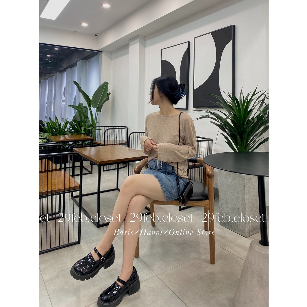 [Ảnh thật/Video] Áo thun giấy dài tay buộc dây sau - 29feb.closet - A87