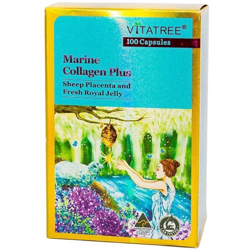 Viên Uống Trắng Da Vitatree Marine Collagen Plus 3 trong 1(100v/Ngày uống 1v ) | BigBuy360 - bigbuy360.vn