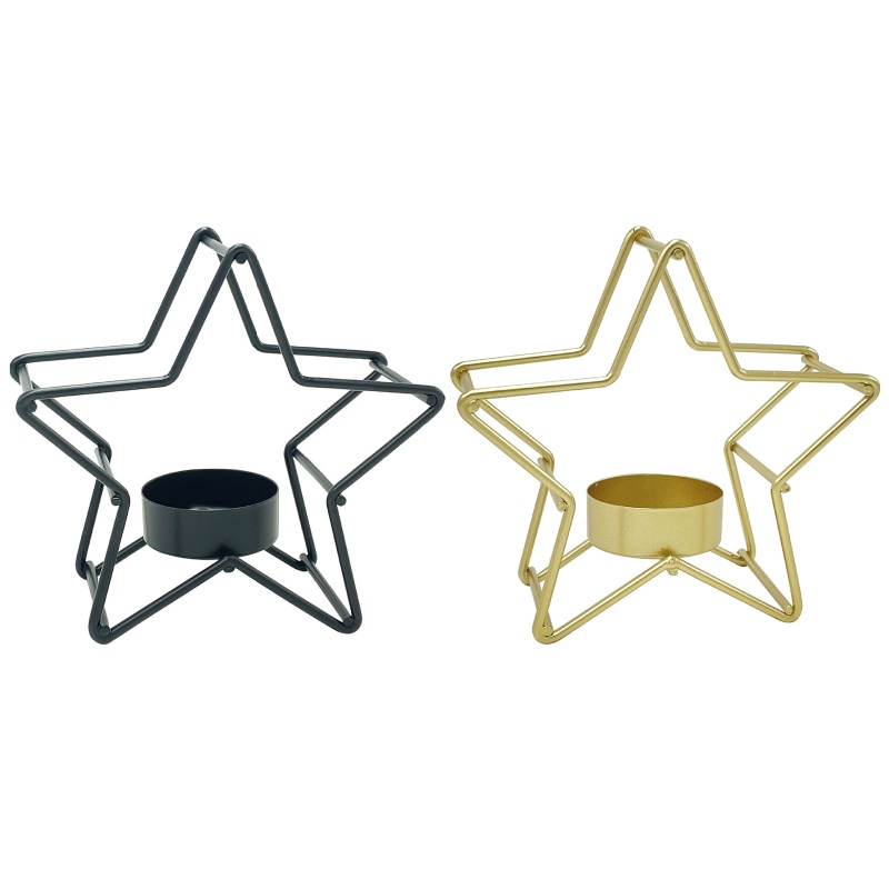 Giá Đỡ Đèn Cầy Bằng Sắt Hình Ngôi Sao Phong Cách Giáng Sinh